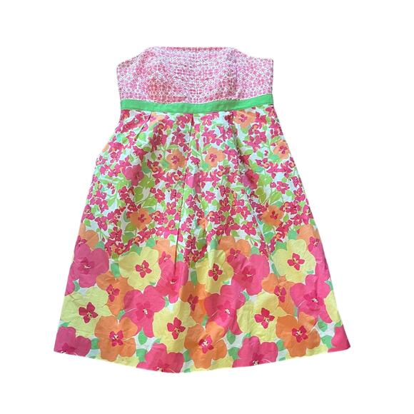 Lilly Pulitzer Dresses & Skirts - LILLY PULITZER Womens Strapless Floral DRESS - Size 4- PINK Print